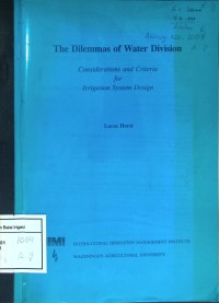 The Dilemmas Of Water Division